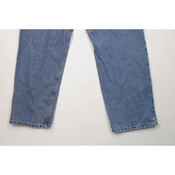 Vintage 90s Ralph Lauren Mens 38x32 Spell Out Baggy Loose Wide Leg Denim Jeans